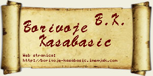 Borivoje Kasabašić vizit kartica